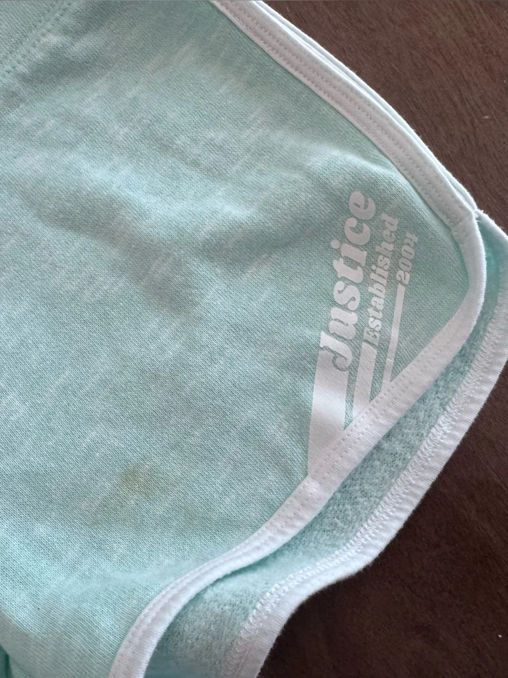 Justice Girls Active Cotton Shorts - Size 10 Logo Mint With White Stripe